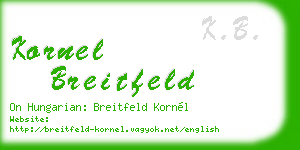 kornel breitfeld business card